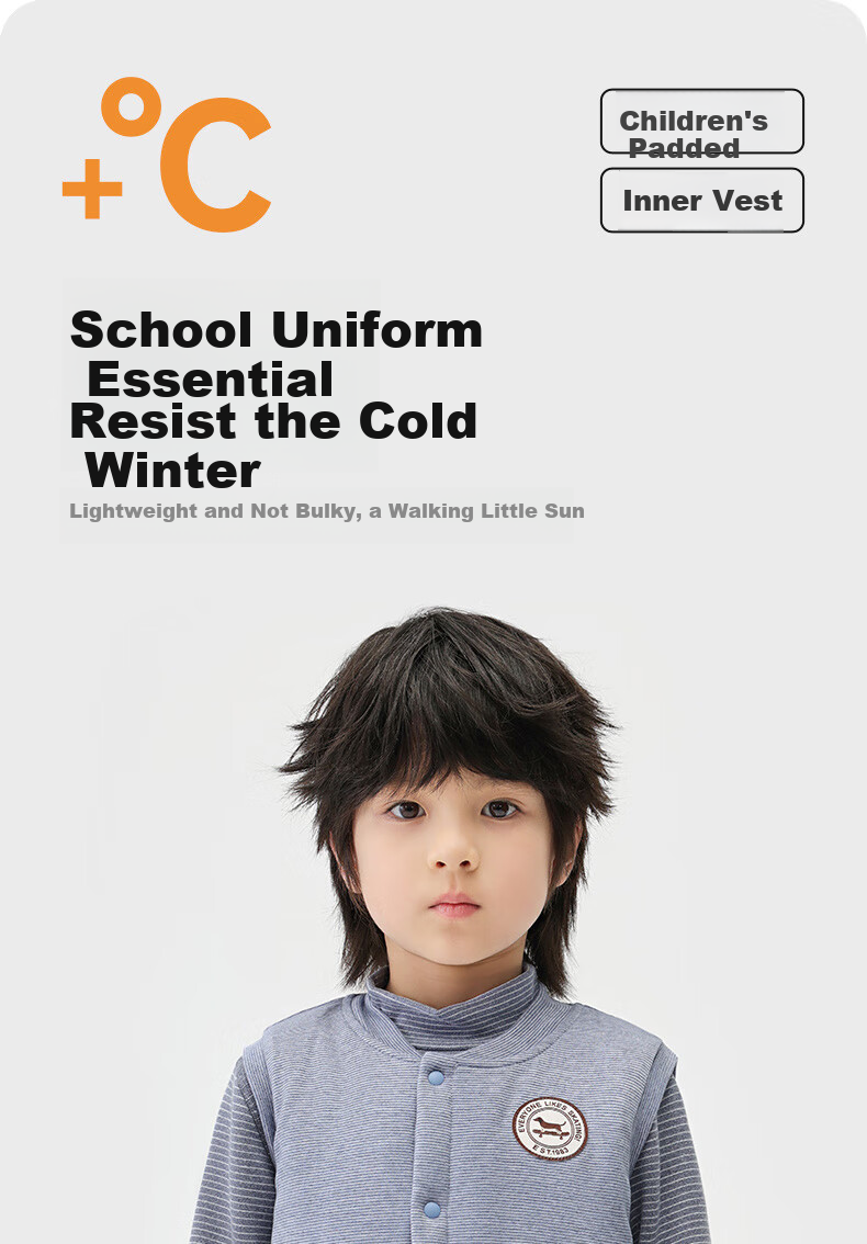 NUBIWU Kids' Warm Vest Autumn and Winter Big Kids' Inner Wear Cotton-Padded Vest Girls' Thickened School Uniform Artifact Boys' Shoulder Pads 1