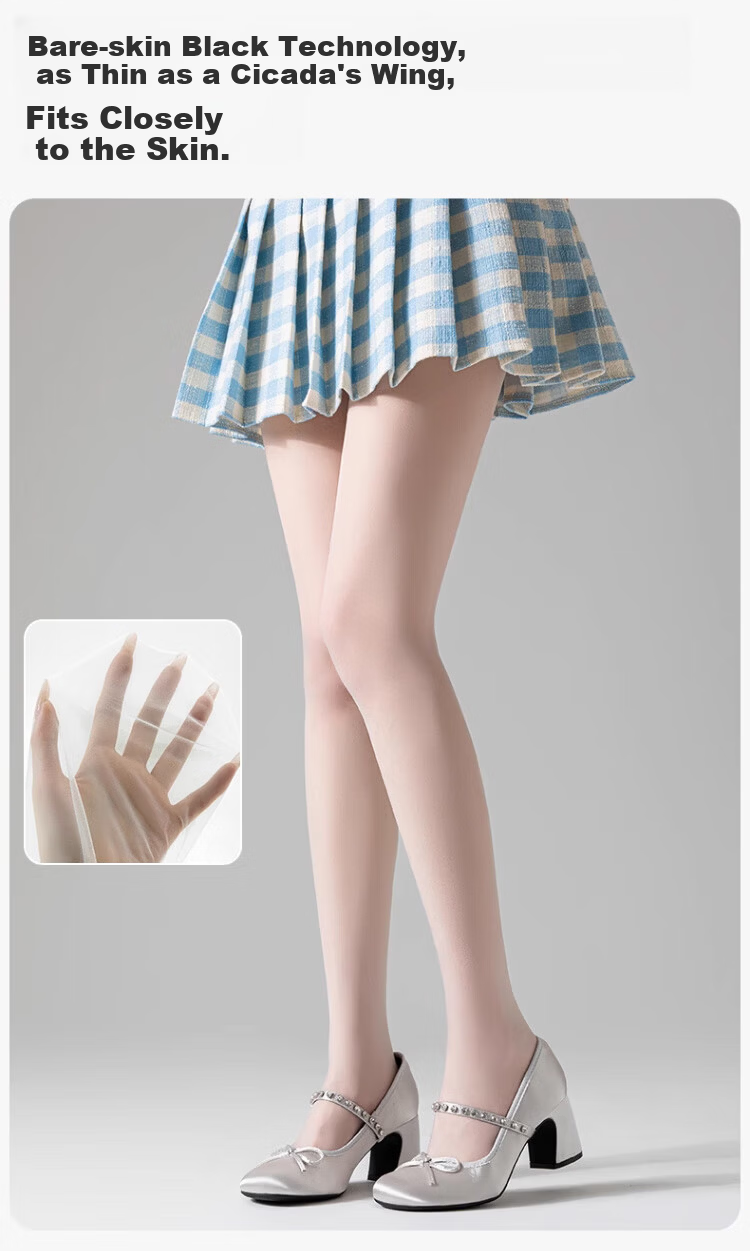 Xueqiman Summer Ultra-Thin Bare-Leg Miracle Seamless Anti-Snag Sunscreen Skin-Beautifying Tights Pantyhose 4
