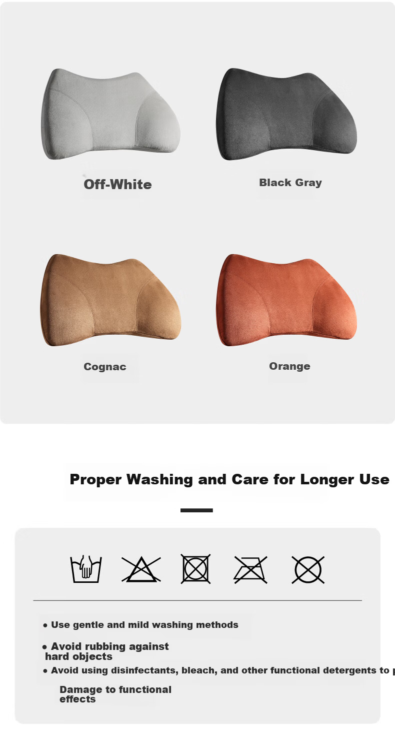 BIMLL Car Headrest Mercedes-Maybach S-Class Lumbar Support Soft Suede Car Pillow Universal for All Seasons 18