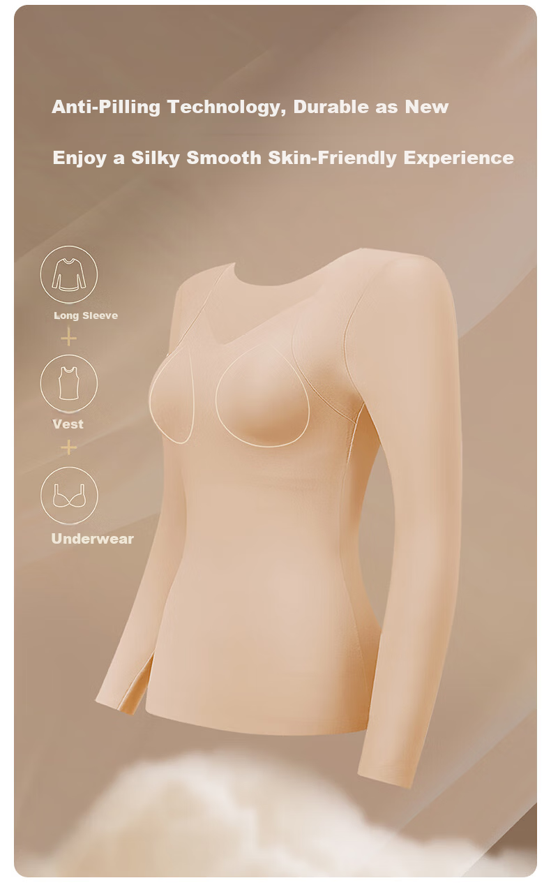 Herbal Original Color Padded Thermal Underwear for Women Autumn Top and Bottom Camellia Essential Oil Base Layer Seamless Spring 2026 New Edition 15