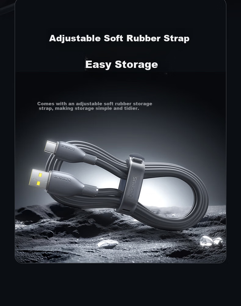 Baseus Type-C Data Cable, 6A Super Fast Charging 100W/66W, Suitable for Huawei Charging Cable P50/Mate60 Honor70Pro/50 Xiaomi Phone Cable Car Charger, Starry Black 13