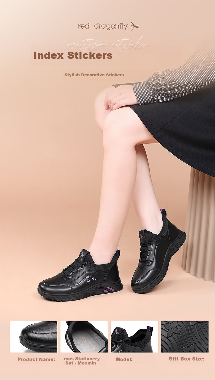 Red Dragonfly Women's Casual Low-top Running Shoes Outdoor Durable Lightweight Sports Shoes EXB350341 Black Size 37 1