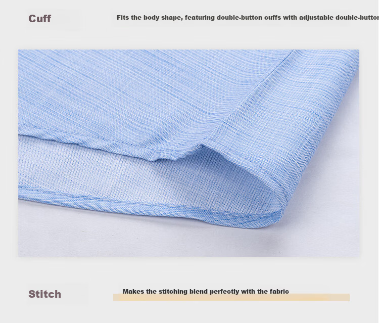 FIRS Linen Blend Long Sleeve Shirt Men New Casual Breathable Textured Cotton Linen Antibacterial Shirt 12
