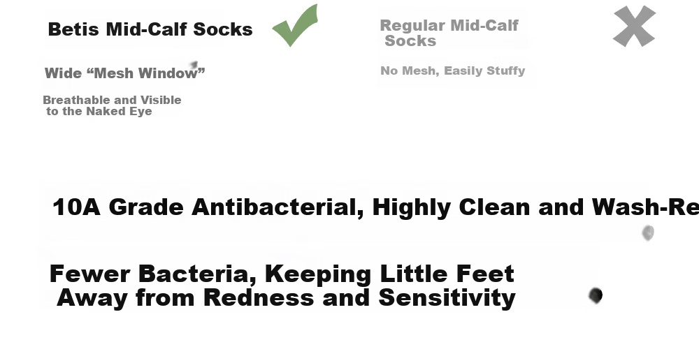 Beitais Children's Socks 3-5 Years Summer Thin Newborn Baby Mesh Socks Breathable Mid-Calf Socks for Boys and Girls 17