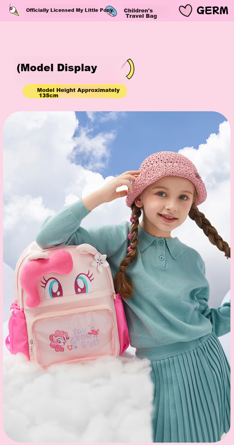 Germ My Little Pony Backpack Girls Cartoon Lightweight Travel Purple Yue Purple 7