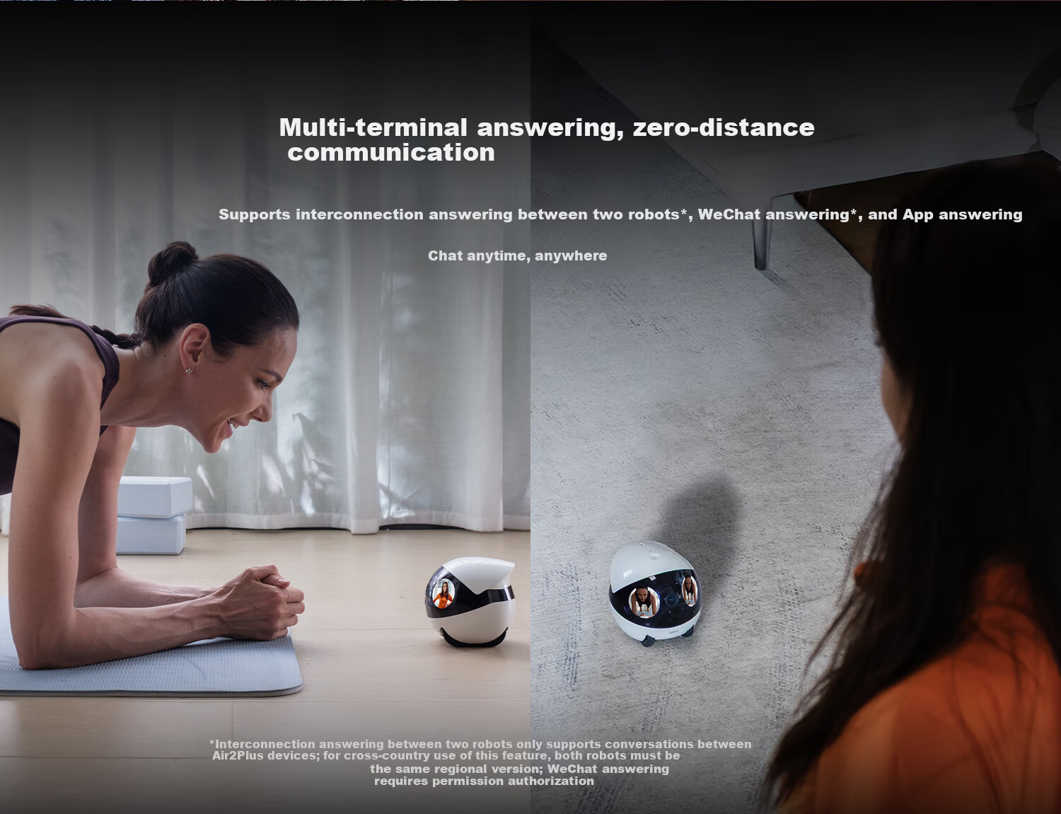 Enabot EBO Air 2 Plus Whole Home Mobile Surveillance Camera Video Call Elderly Children Pet Monitoring EBO AI Companion Robot [Liumu White] 8