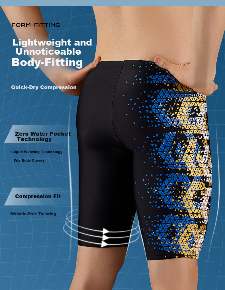 SWANS Men's Five-Point Swim Trunks Quick-Dry Chlorine-Resistant UV Protection Professional Training Swimwear Black XL 7