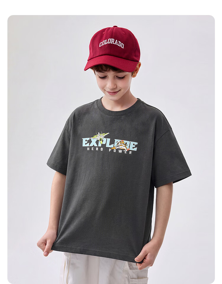 BALABALA Children's Clothing, Boys' Short-Sleeve T-Shirt, 2026 New Summer Style, Quick-Dry Moisture-Wicking Undershirt, Youth Mecha Desig 2