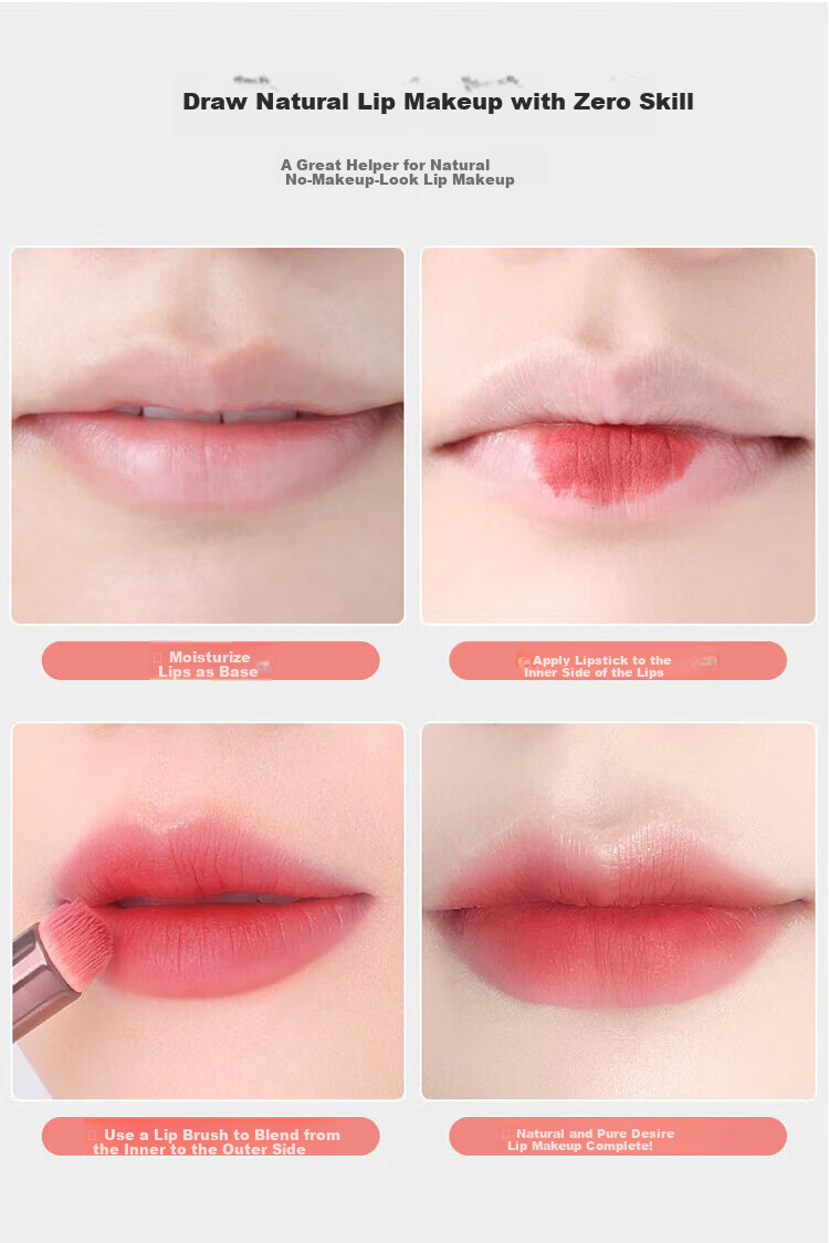 LiQing Round Head Gradient Lip Brush Set of 2 Multifunctional Concealer and Lip Makeup Brushes 9