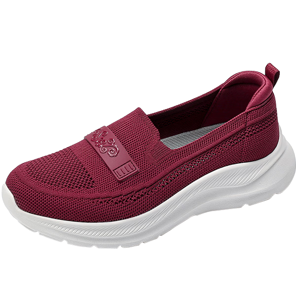 Zulijian Women's Casual Breathable Slip-On Rose Mom Shoes 26216032T Wine Red Size 37