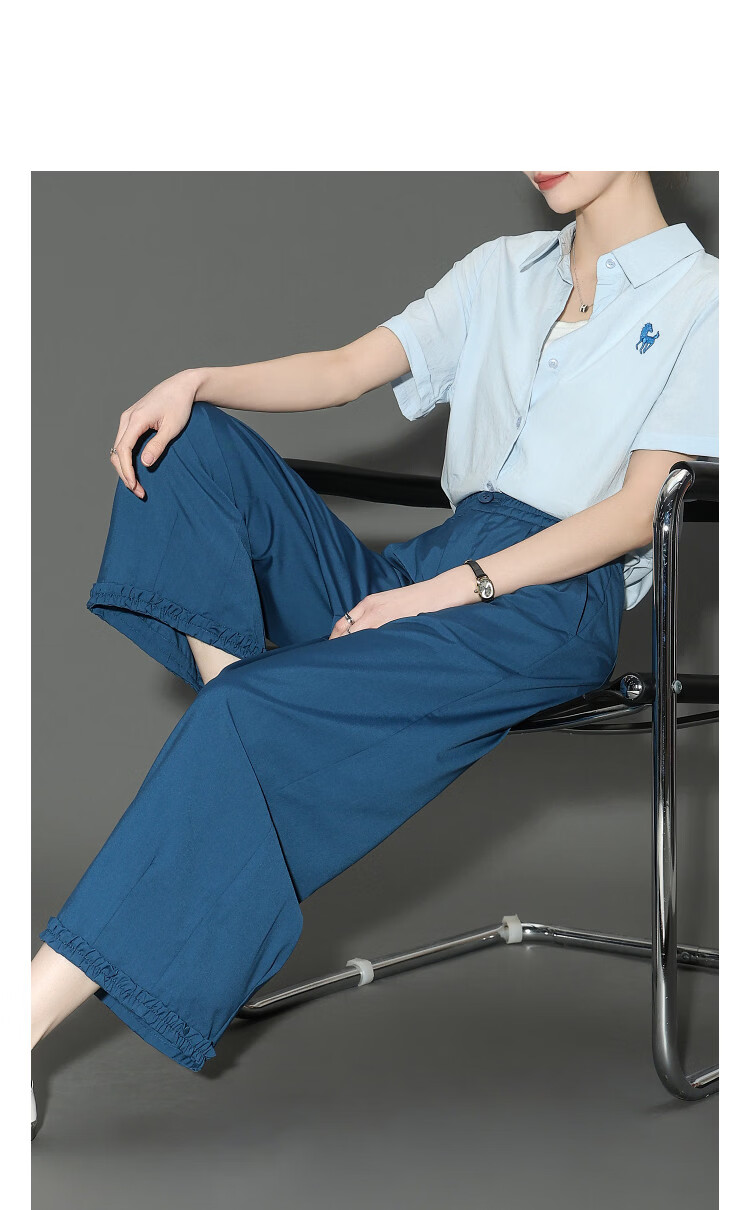 Demana Stylish Non-Sagging Summer Eight-Point Pants Women's Artistic Elastic Waist Lace Loose Slim Casual Trousers Premium Feel 13