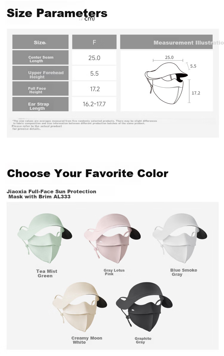 Beneunder Women's Full Face Sun Protection Swim Mask with Brim UV Protection Face Cover 30