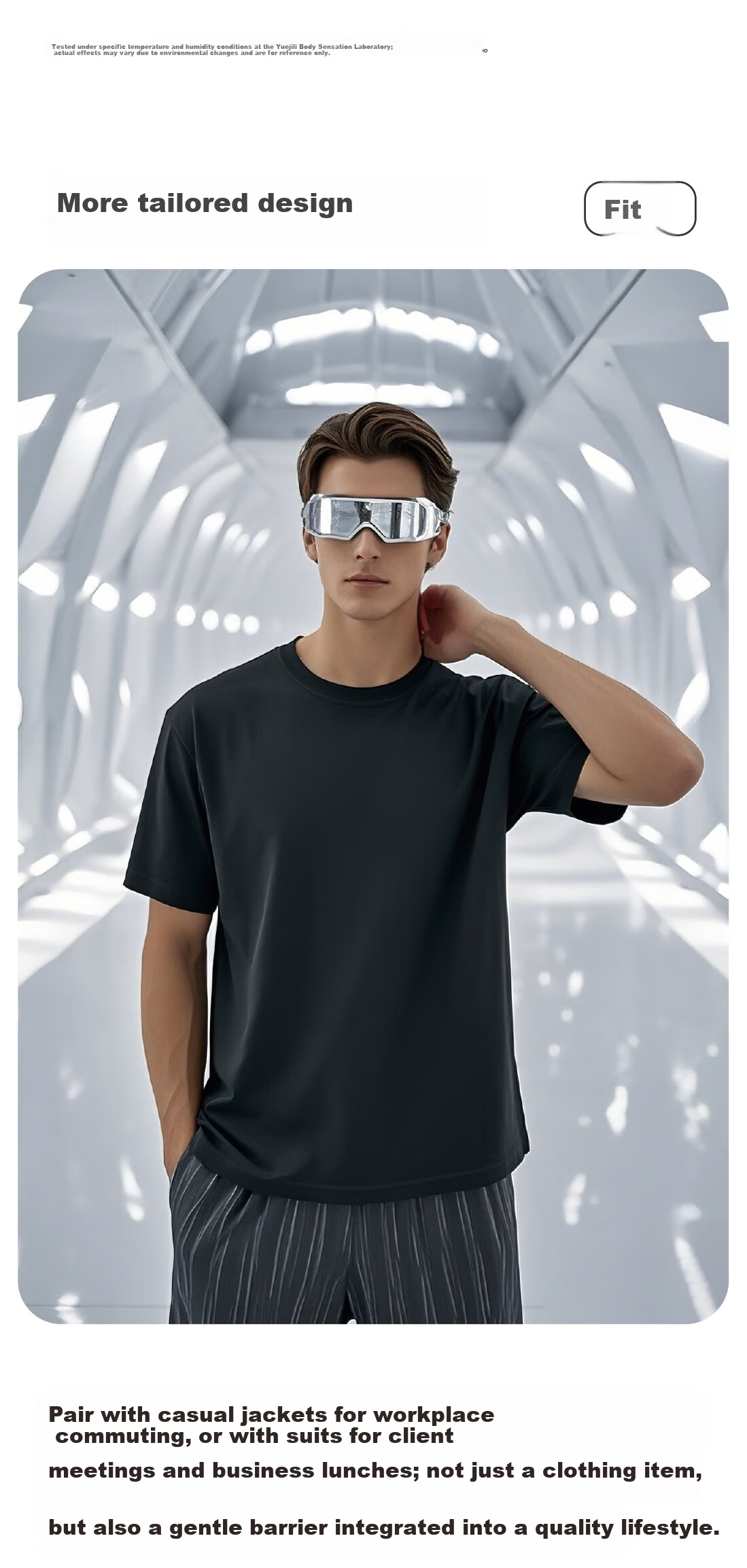 Yuejili Xinjiang Long-Staple Cotton 80S Short Sleeve T-Shirt Men's Breathable Spring Summer Antibacterial Combed Cotton Homewear Gift for Boyfriend 9