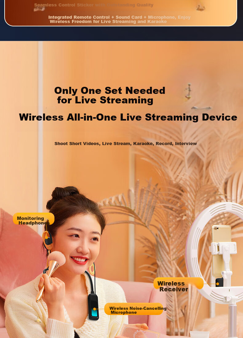 Cuckoo G16 New Open-Style Live Streaming Sound Card Set with Headphones and Microphone All-in-One Wireless Neckband Singing Device for Influencers 4