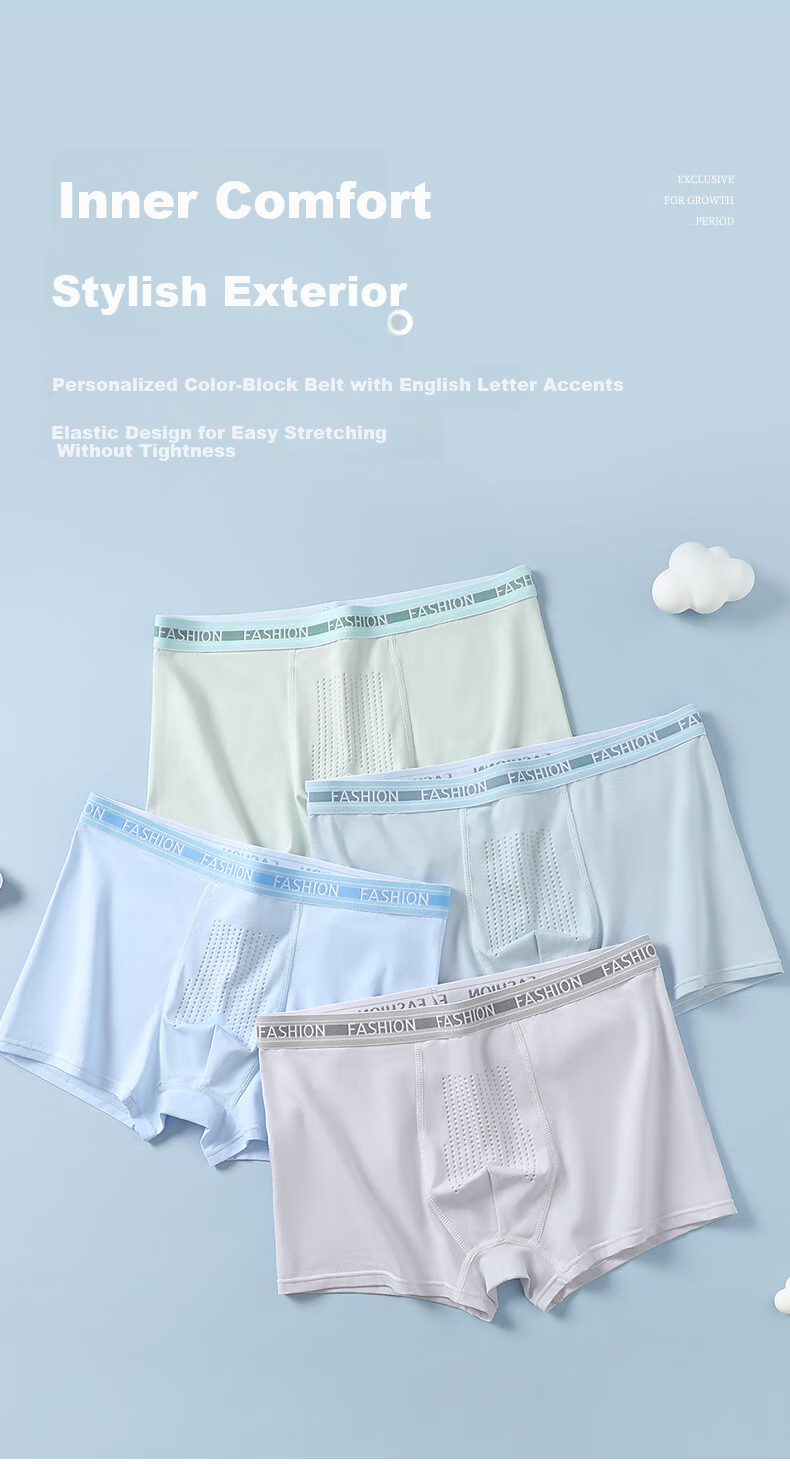 Dingguagua Youth Underwear Puberty Children's Cotton Shorts for Boys Age 12-16 Middle School Students 11