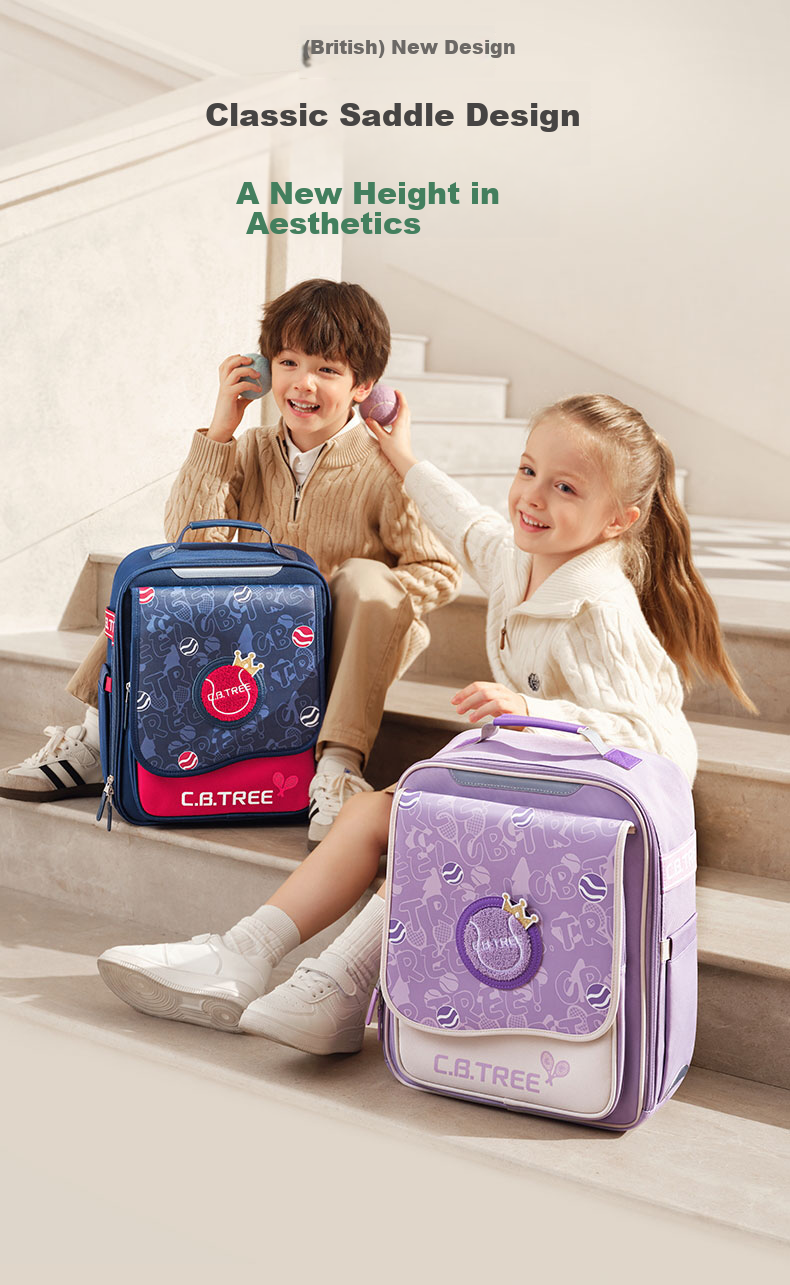 Cambridge Tree School Backpack for Primary Students Grades 1-3-6, Pressure-Relief Spine Protection, Anti-Drop Large Capacity Bag, Peach Pink, Large Size 5