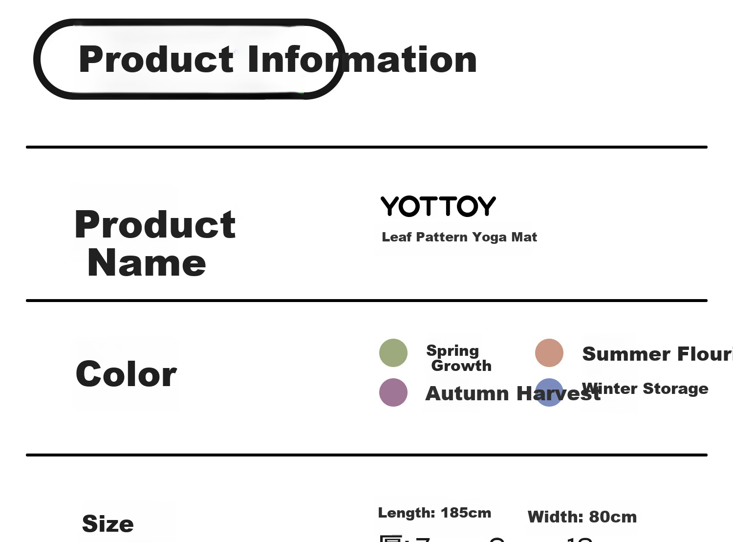 Yottoy Antibacterial Yoga Mat Non-Slip Mat Women's Floor Mat Home Fitness Mat Thickened Shock Absorption Silent Soundproof Exercise Mat 38
