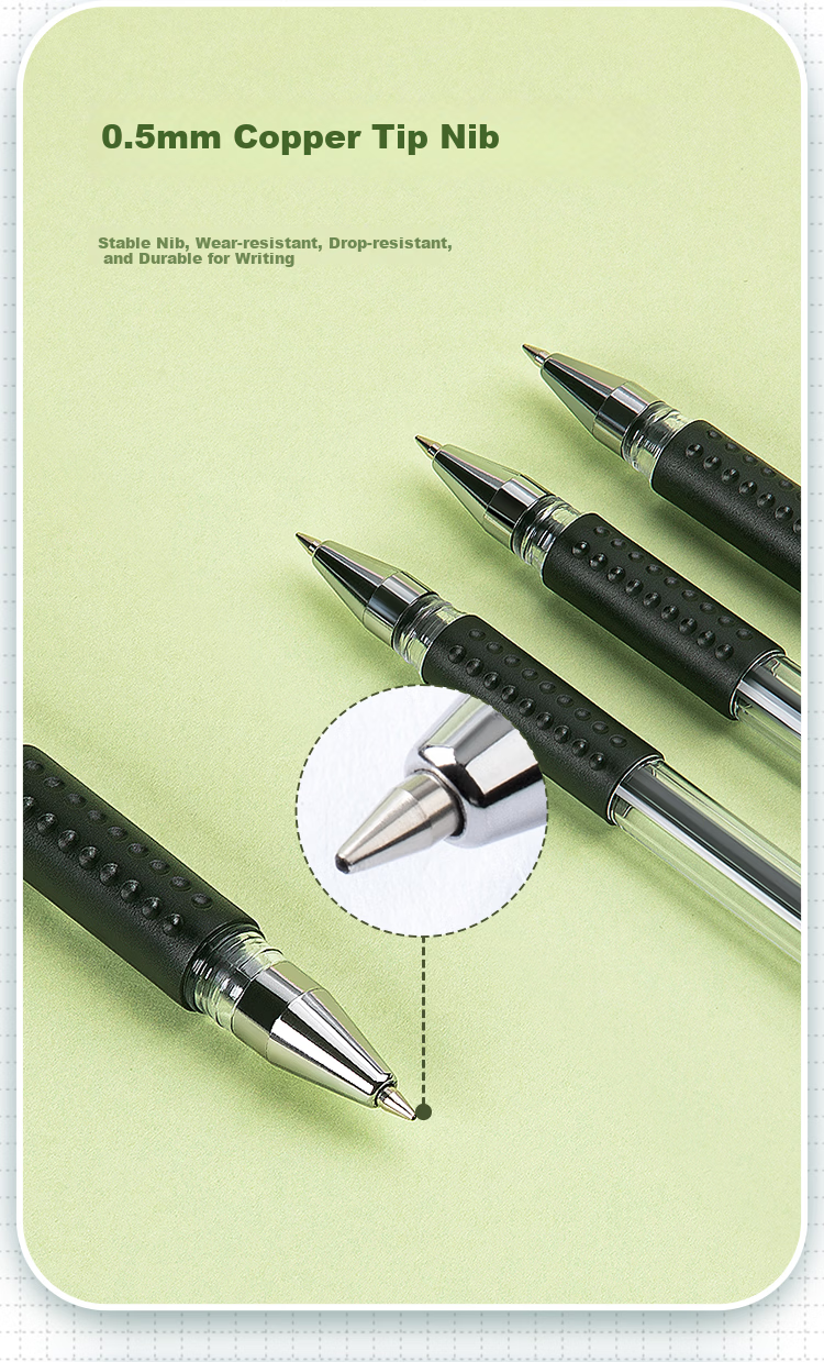 GuangBo 60-Pack Black 0.5mm Gel Ink Pens Bullet Tip Cap-Off Signature Pens Classic Office Business Student School Supplies ZX9533D 1