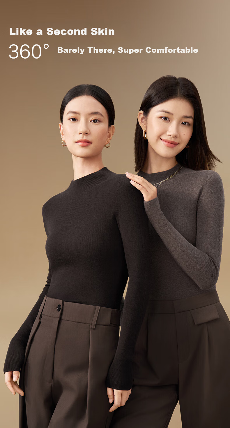 PurCotton Guo Jingjing Recommended Seamless Zero-Feel 100% Long-Staple Cotton Anti-Static Soft Cotton Sweater 11