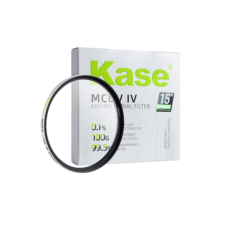 Kase UV Filter 4th Generation MCUV 15th Anniversary Edition High Definition High Transmittance Anti-Ghost Anti-Drop Ultra-Thin No Vignetting Anti-Fouling Waterproof Scratch-Resistant Lens Protector 72
