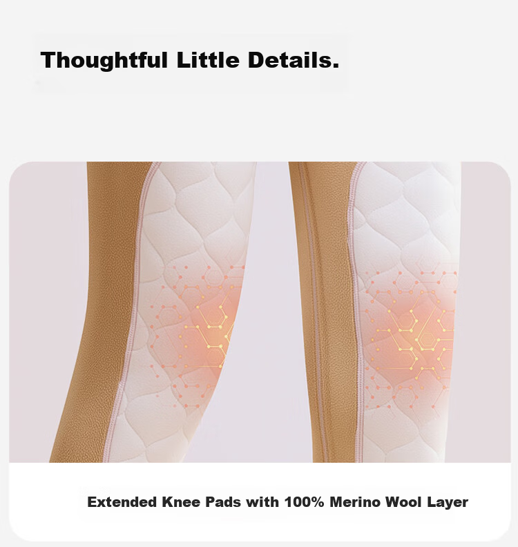 MiiOW 100% Wool Knee Warmers Women's Thermal Pants Fleece Lined Thickened Lamb Wool Cotton Pants Plus Size Leggings for Women 17