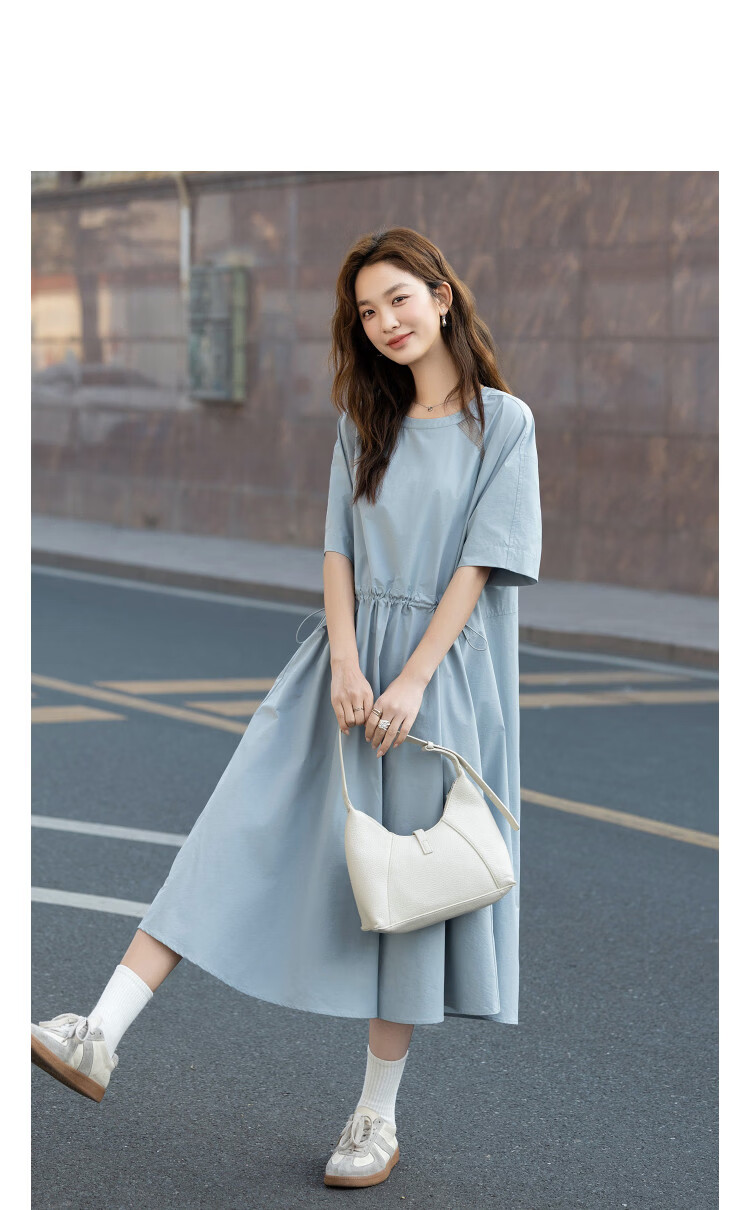 Demana UPF50+ Summer Sun Protection Moisture-Wicking Sorona Elastic Waist Mesh Splice Slim Fit Dress 14