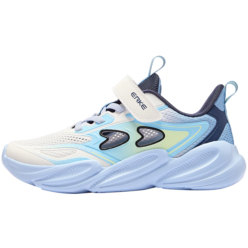 ERKE Kids Unisex Closed-Toe Sandals Children's Beach Frame Shoes Microcrystalline White/Hydrogen Blue Size 35