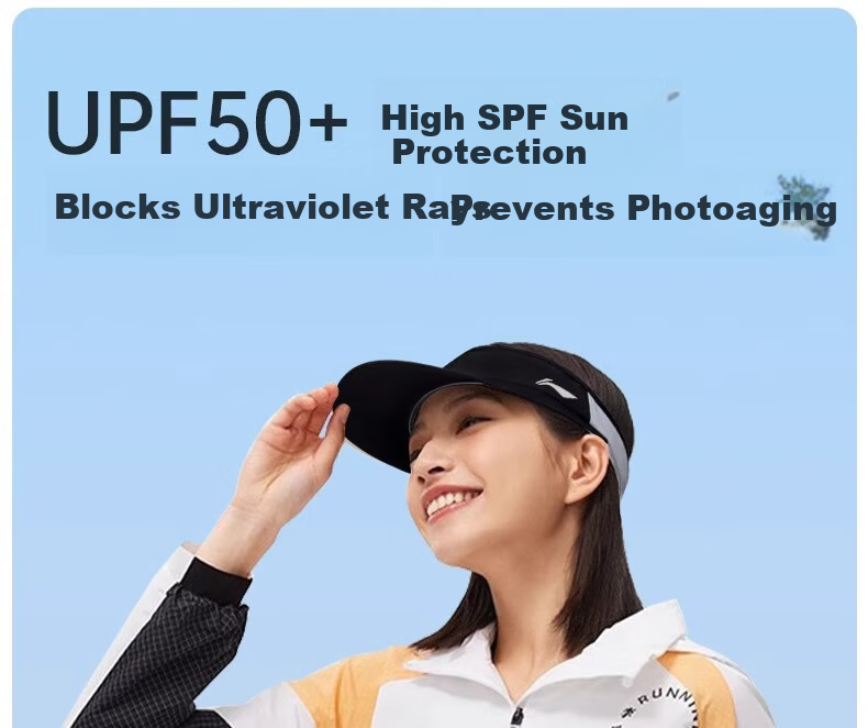 Li-Ning Unisex Open-Top Cap Spring Summer Sun Protection Quick-Dry Sweat-Absorbent Outdoor Marathon Tennis Hat Black 3