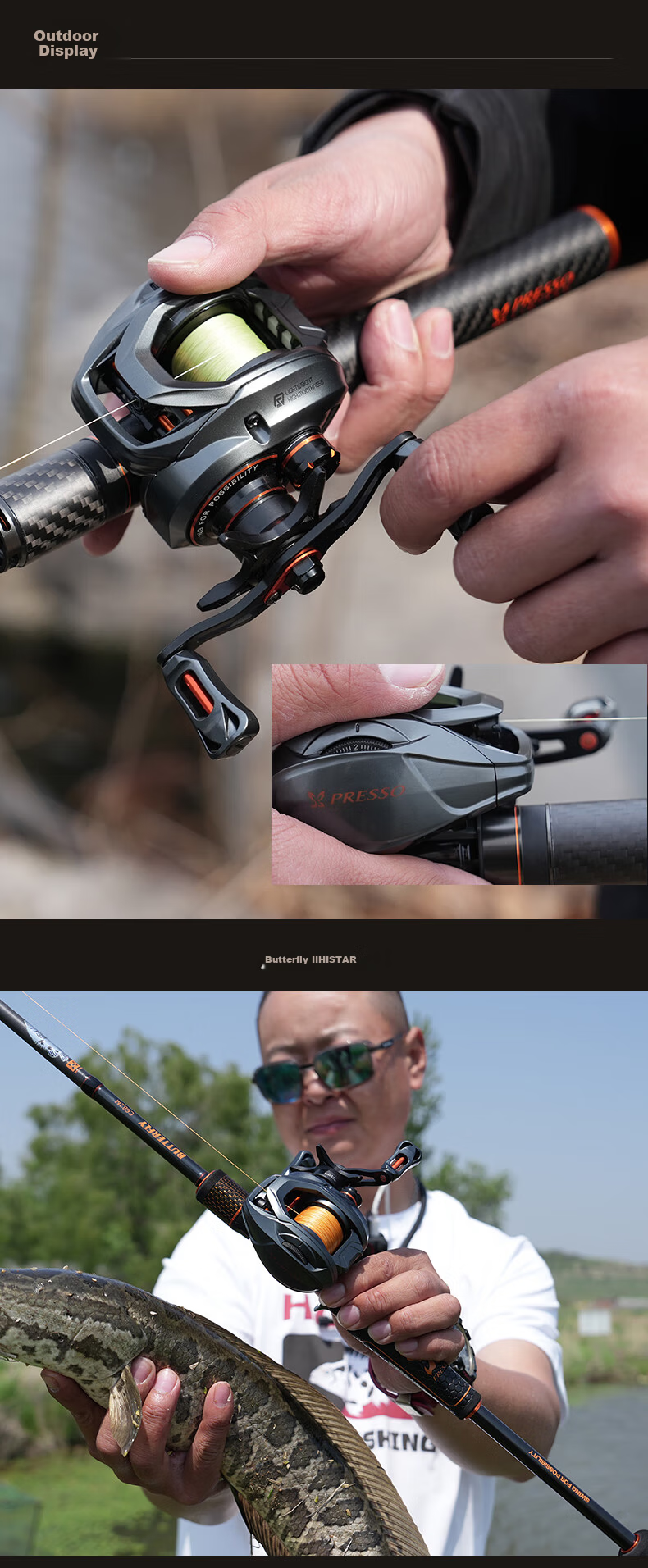 HISTAR Butterfly Upgraded Micro Object 2nd Generation Water Drop Reel Butterfly Micro Object Water Drop Reel [Full Ceramic Bearings] Left Hand 9