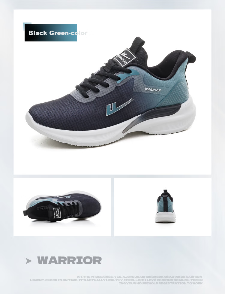 Warrior Official Men's Sports Shoes 2026 Summer New Height Increasing Thick Sole Men's Shoes White Green Size 40 24