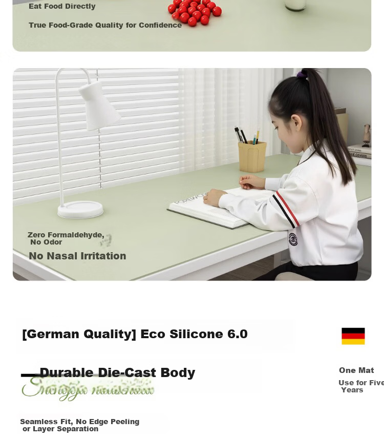 Zichen [Ecological Silicone] Eye Protection Desk Pad for Students' Study Desk, Writing Table, Office Desk, Computer Desk Surface Protection Mat 22
