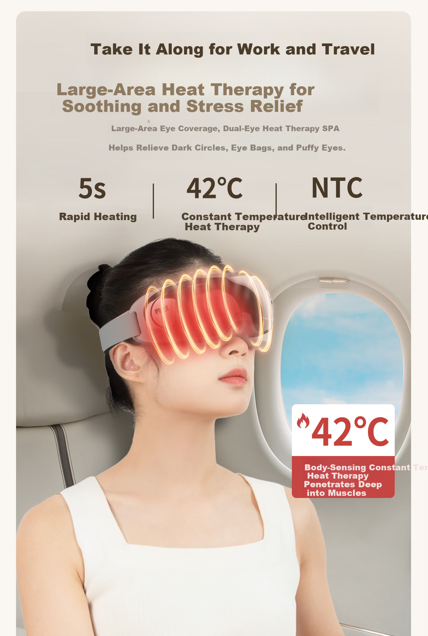 MIAOJIE [Mid-Autumn Festival Gift] Y11 Eye Massager with Temporal Air Cushion, Silent Eye Care Device to Relieve Dryness And Fatigue, Warm Heat Therapy, Gift for Parents 11