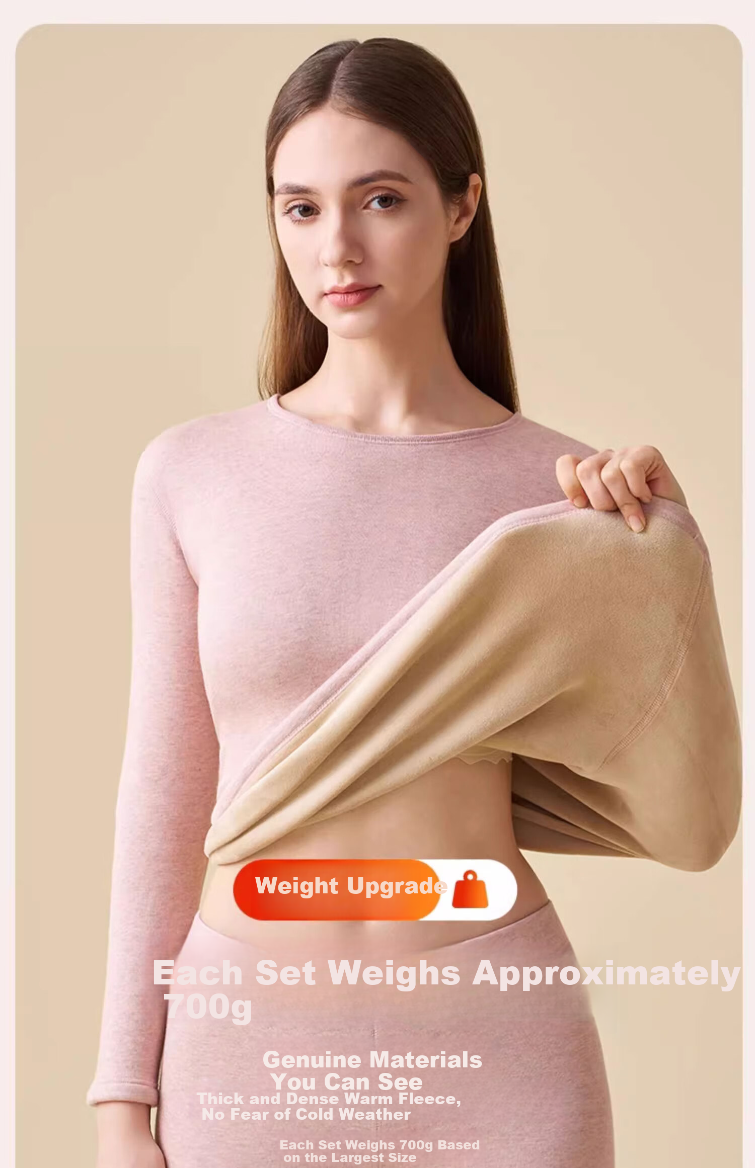 Urban Beauty Women's Thermal Underwear Set Autumn Winter Fleece Lined Thickened Flame Velvet Minus 40°C Cold Resistant Windproof 14