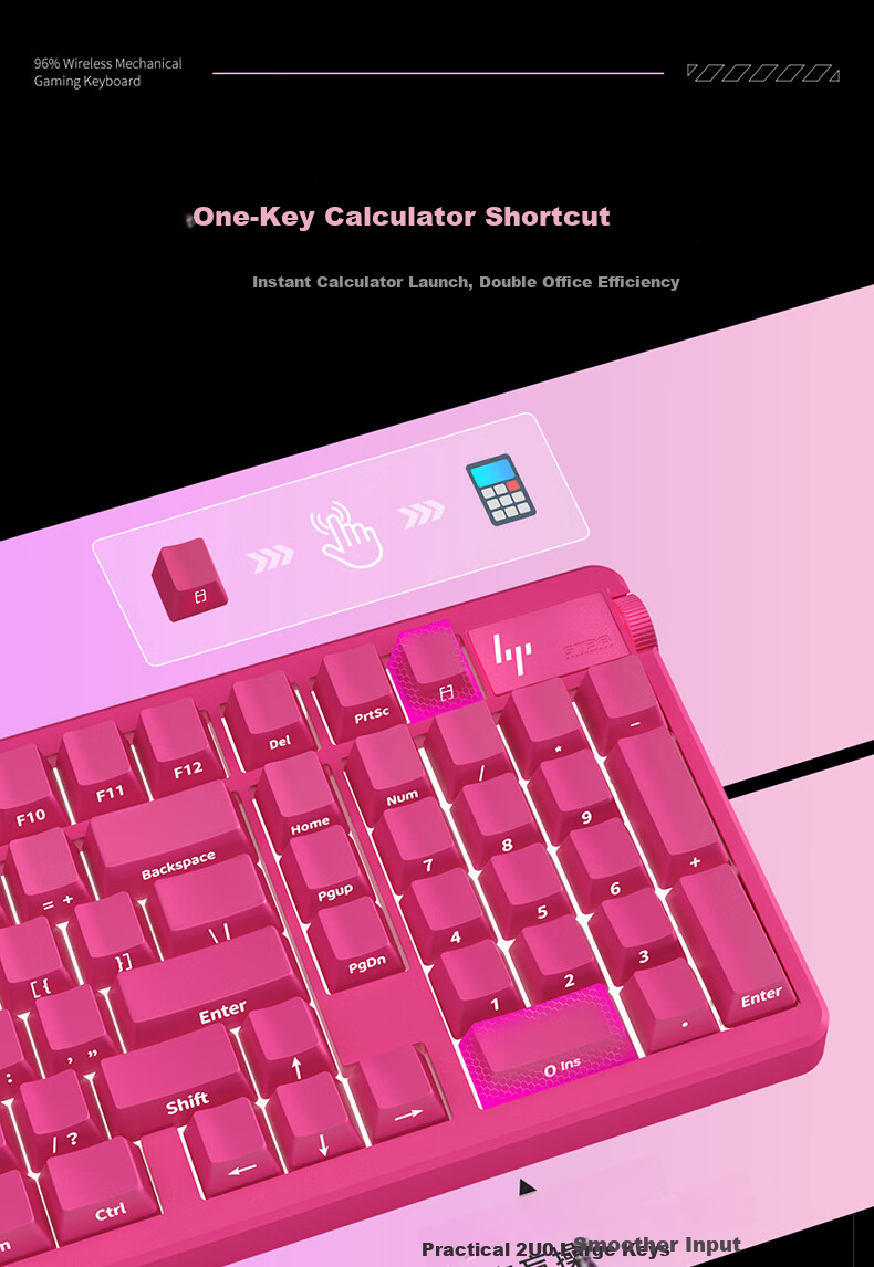 HP GT98 Mechanical Keyboard Wireless Wired Bluetooth Tri-Mode Gasket Customizable Gaming Keyboard Office Computer Starry Black Jade Switch 4