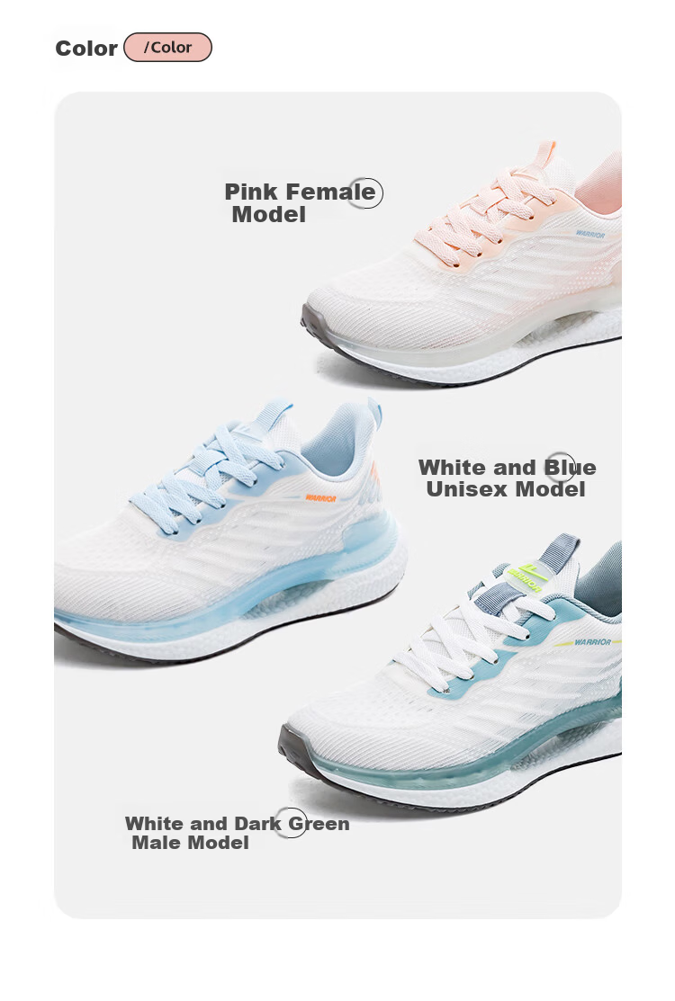 Warrior Women's Sports Shoes Casual Running Shoes for Women Summer 2026 Pink Beige Size 36 (230mm) 7