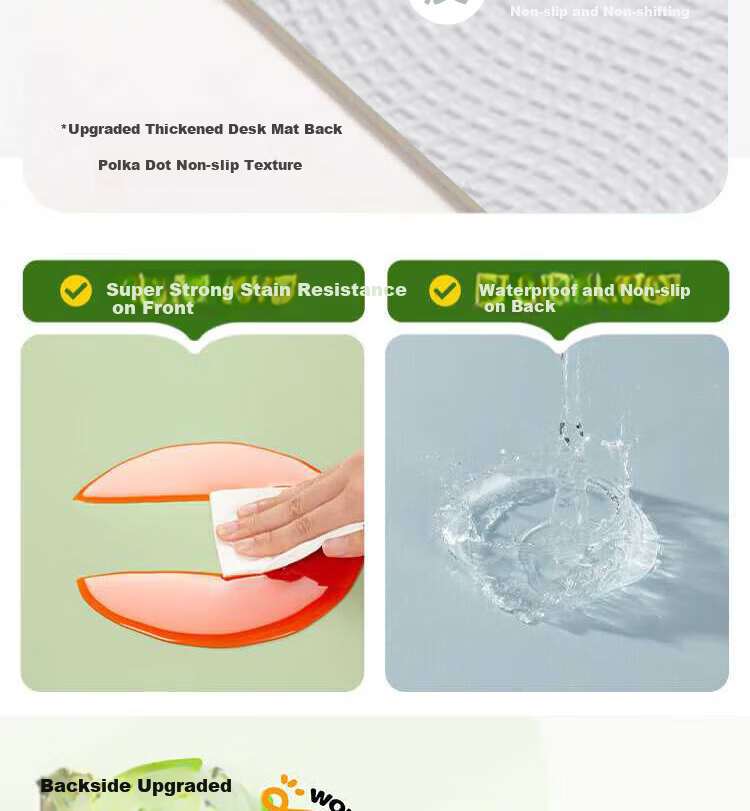 Lange Anti-Stain Eye Protection Eco Silicone Desk Mat Children's Study Writing Desk Pad Primary School Desktop Protector 22