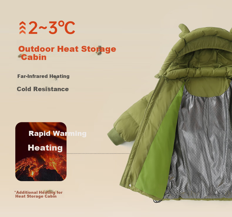 Ciciibear Boys' Goose Down Mid-Length Thickened Warm Winter Jacket for Kids 3