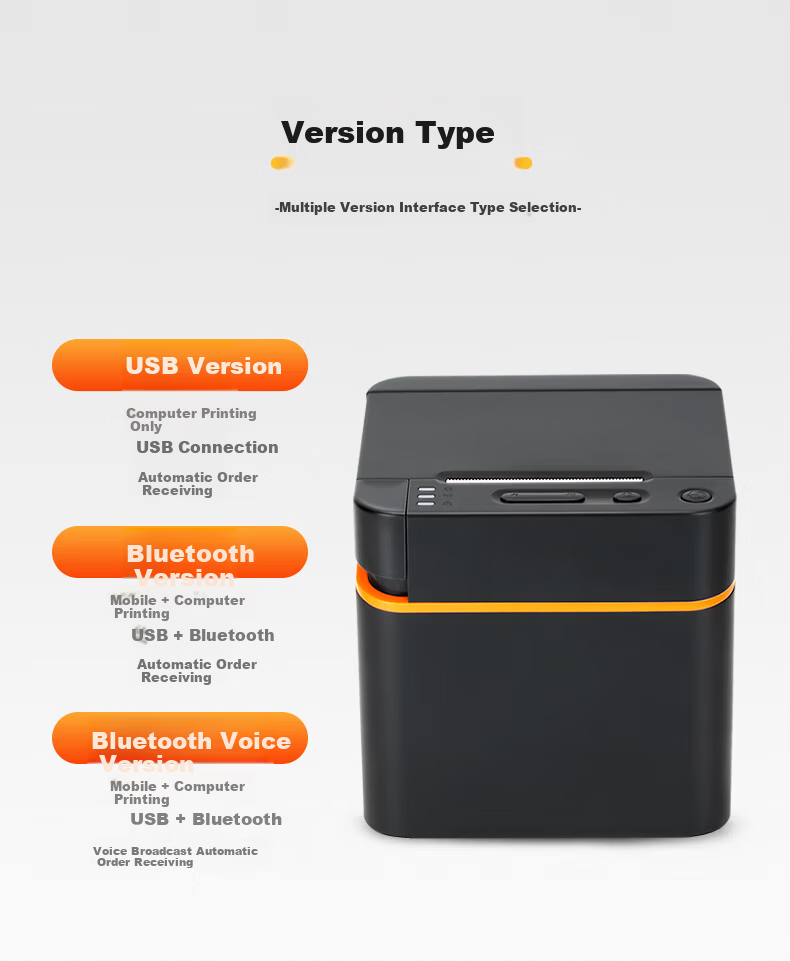 Dongwei 58mm Thermal Receipt Printer Bluetooth Voice Broadcast Meituan Ele.me Takeout Cash Register Paper Receipt Machine Supermarket Convenience Store Billing Machine 2