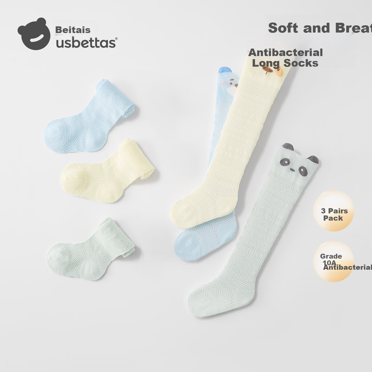 Betis Kids Socks Spring Summer Ultra-thin Newborn Baby Over-the-Knee Anti-Mosquito Mesh Breathable Long Socks