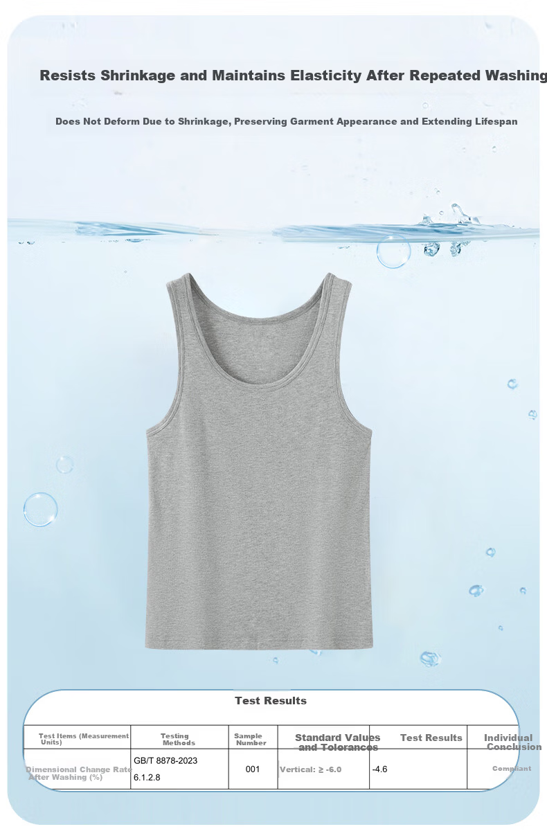 Yiershuang 2-Pack 3A Antibacterial Men's Ribbed Vest 40s Xinjiang Cotton Soft Breathable Undershirt Men 3