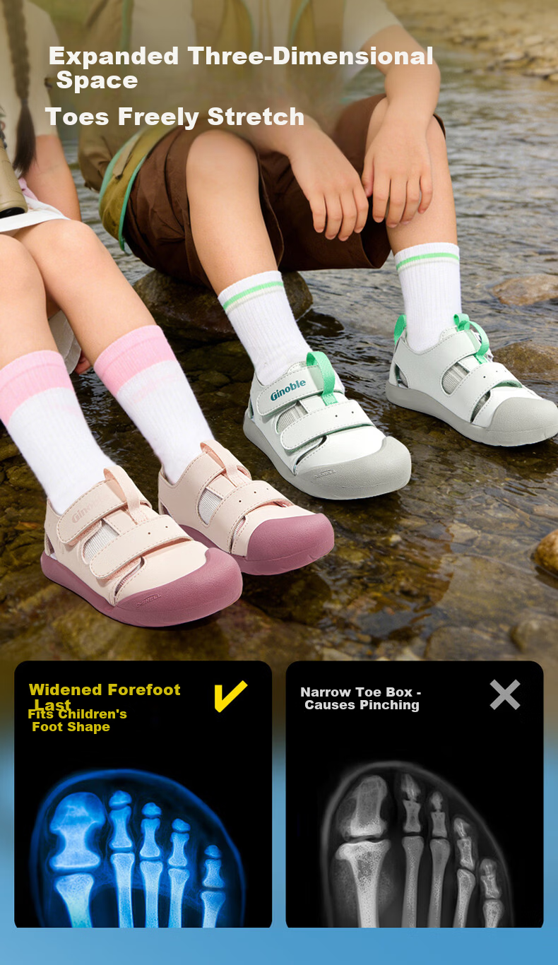 Ginoble Children's Walking Shoes 2026 Summer Breathable Sandals for Boys and Girls Ages 1-5 GW1875 White Cloud 8