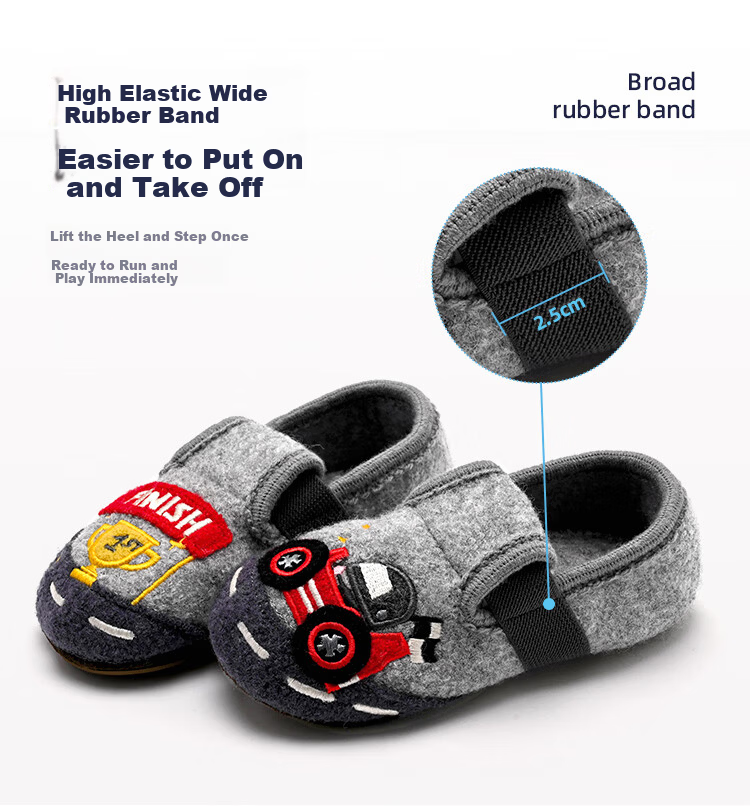 Xiaorong Children's Soft Sole Racing Shoes 2-8 Years Old Boys Indoor Non-Slip Floor Shoes Wool Autumn Winter Warm Cartoon 13