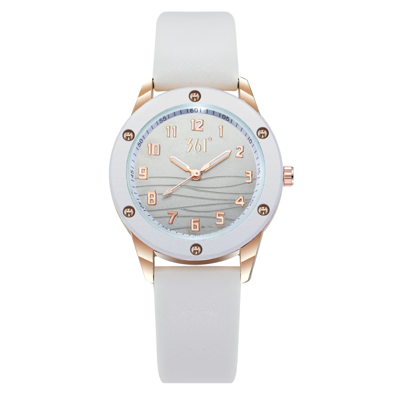 361° Student Watch CET-4 and CET-6 Exam Water Ripple Letter Small Round Dial Numeric Scale Three-Hand Quartz Watch for Girls