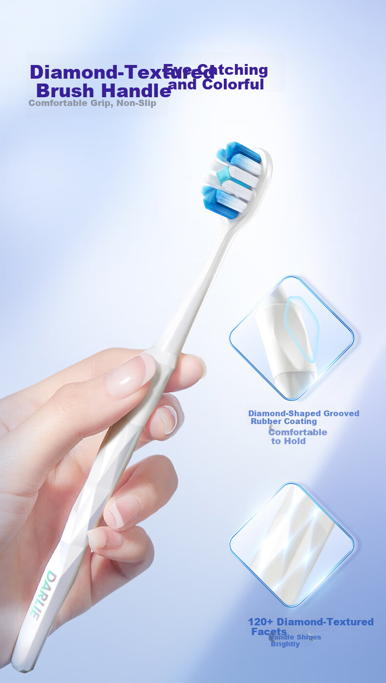 DARLIE Diamond White Clean Teeth Pressure Relief Gum Care Toothbrush Single Pack 10