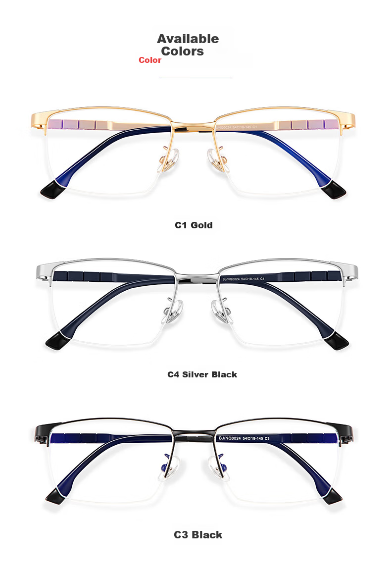 BUZZ Reading Glasses Men High-Definition Blue Light Blocking Ultra-Light Titanium Presbyopic Glasses Business Elderly NQ0024 Bright Black Frame 200 Degree 9