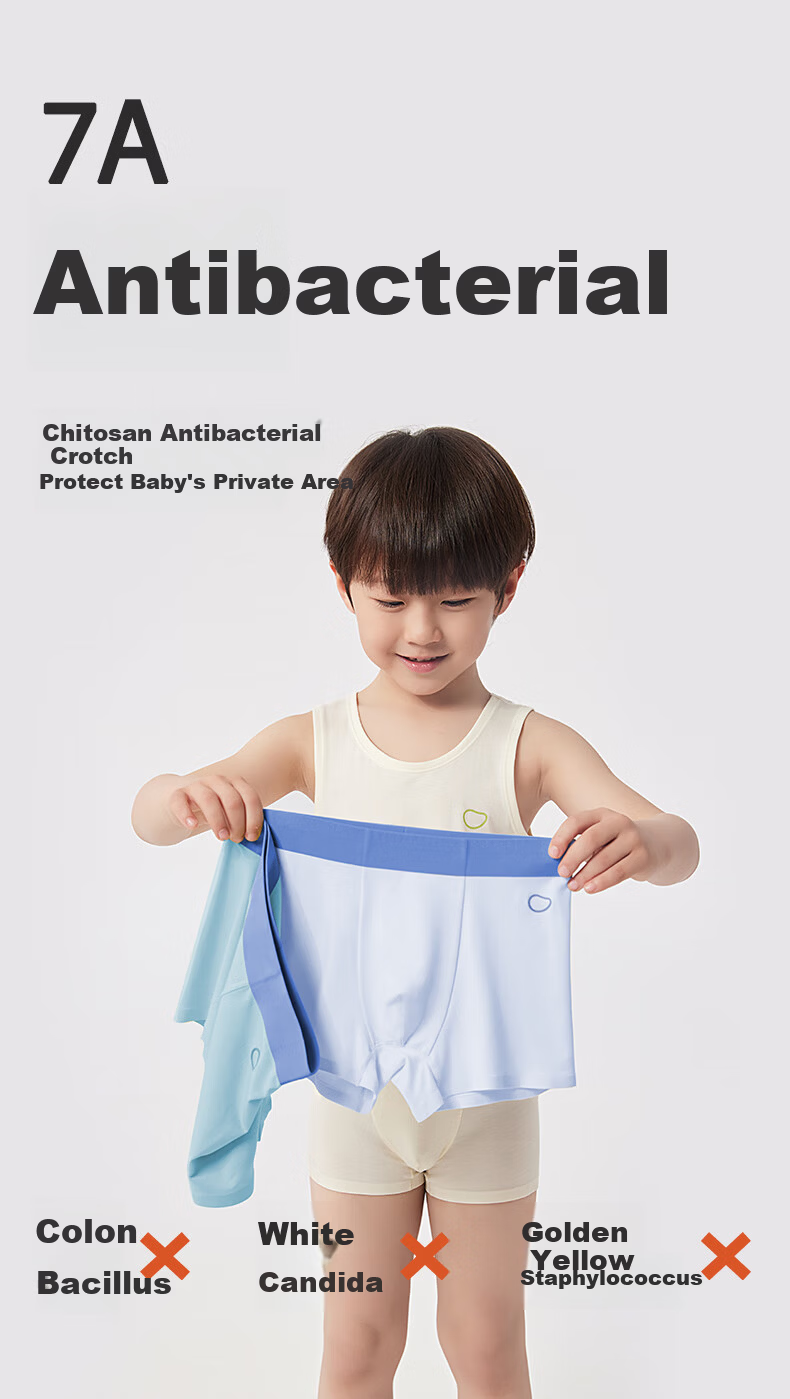 PotatoKids Kids' Modal Antibacterial Boxer Briefs for Boys and Girls Age 7A 4