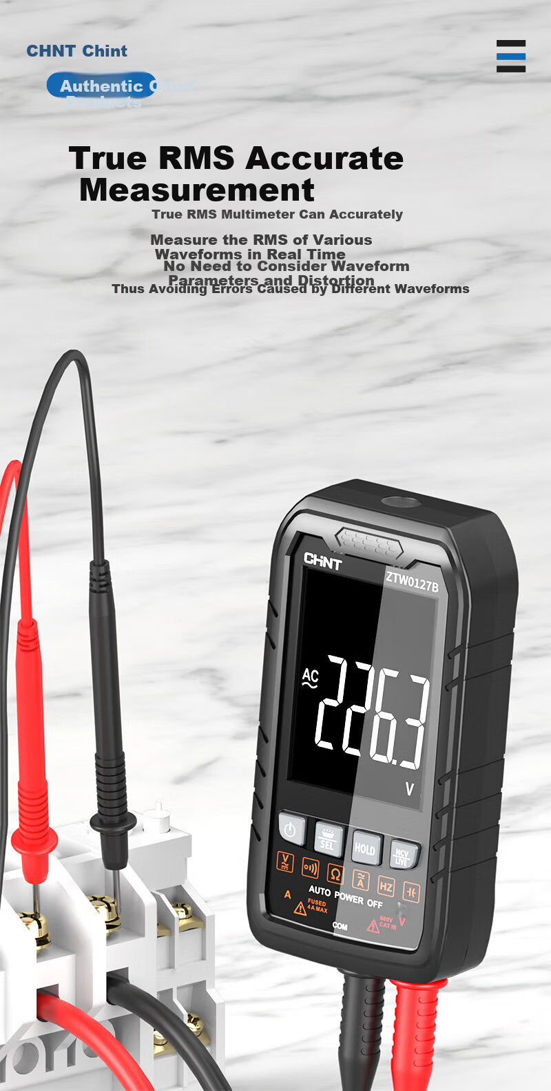 CHNT Digital Multimeter High Precision Anti-Burn Portable Smart Fully Automatic Multifunctional Electrician Repair Universal Meter 11