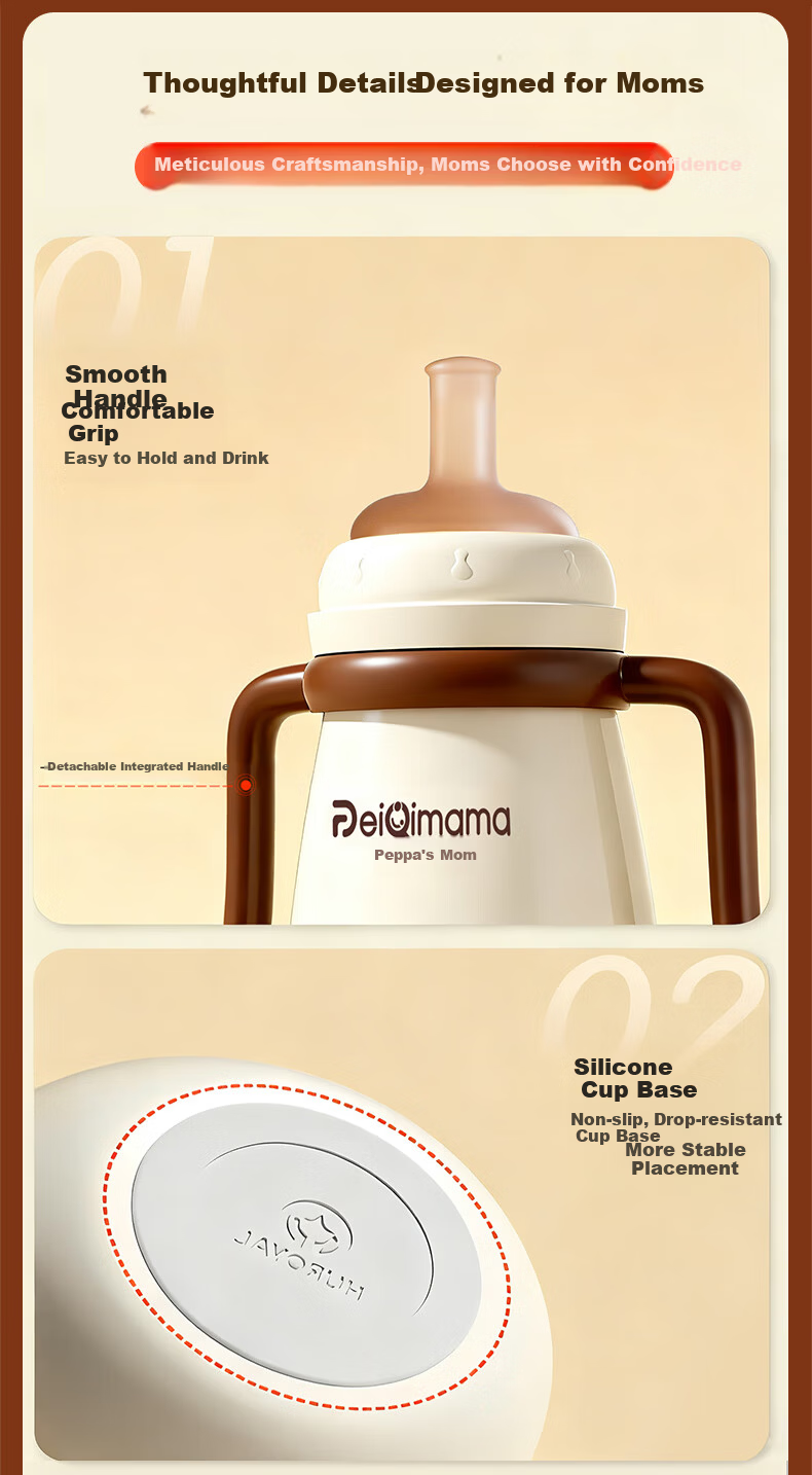 PEIQIMAMA Baby Insulated Cup for Outing, 1-3 Years Old Toddler Insulated Milk Bottle with Straw, 316 Stainless Steel Training Drinking Cup 13
