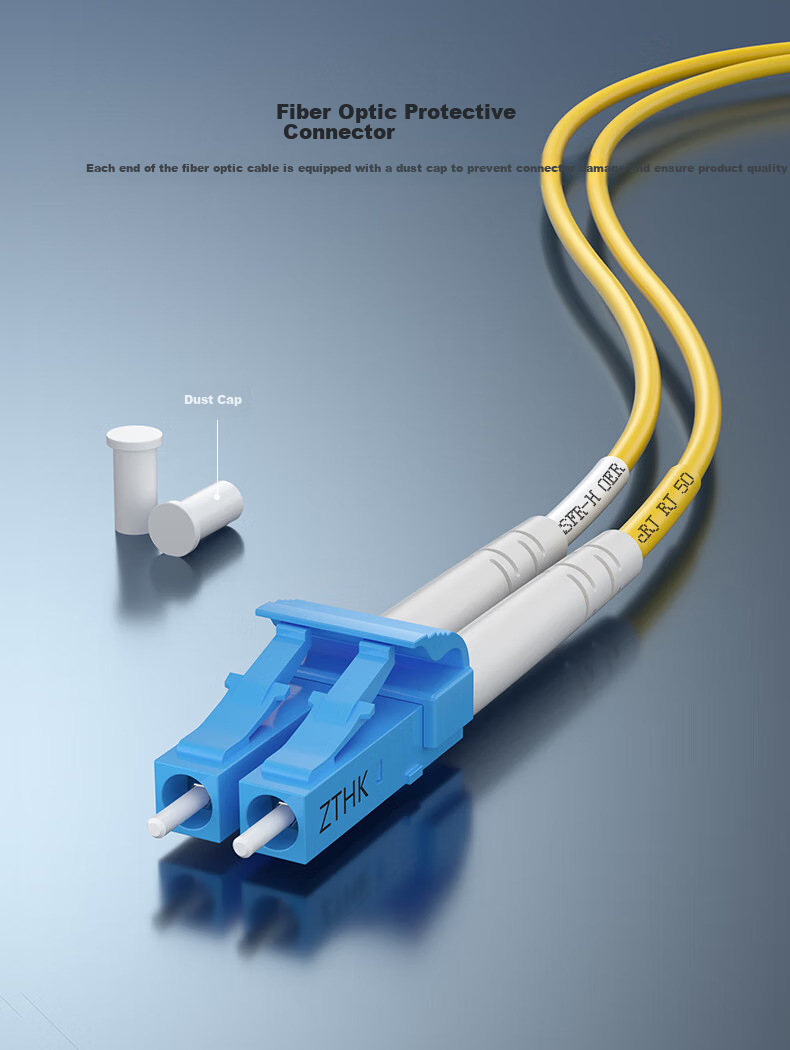 ZHONG TIAN HITECH Telecom-Grade Fiber Optic Patch Cable LC-LC Single-Mode Dual-Core Duplex 2.0 Fiber Optic Cable, 1 Meter, ZT-L101 6