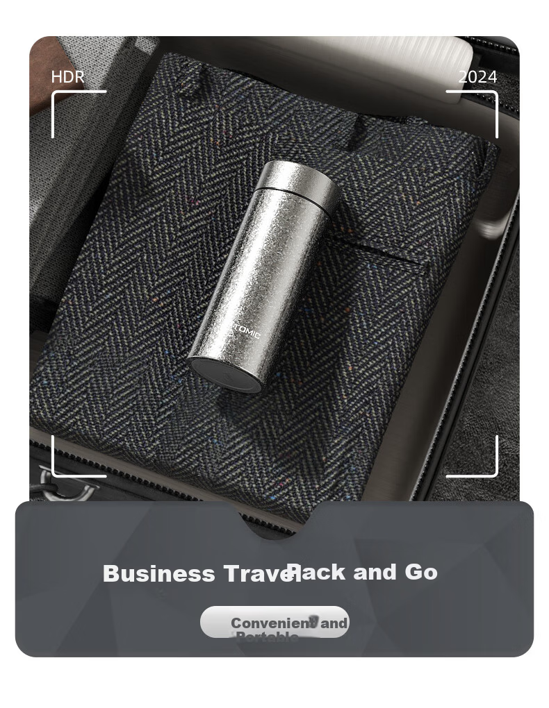 TOMIC Pure Titanium Insulated Travel Mug Small Portable Tea Cup Pocket Cup Car Office Outdoor Birthday Gift 16